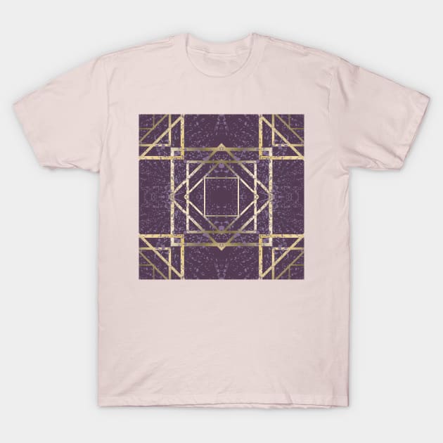 Gold Geometric Background Pattern Seamless T-Shirt by MichelMM